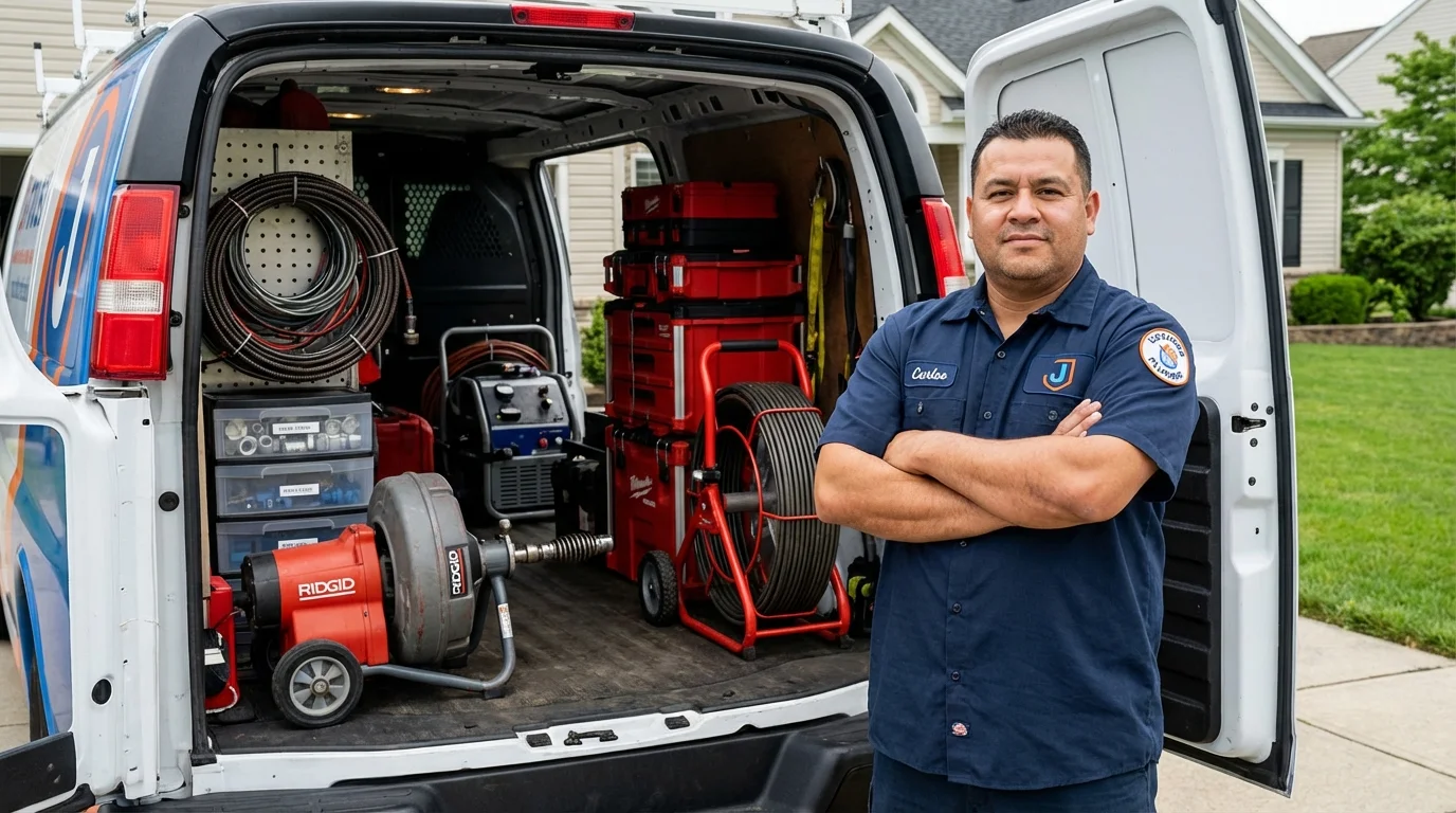 Professional drain cleaning equipment and Johns Plumbing LLC plumber in Guntown