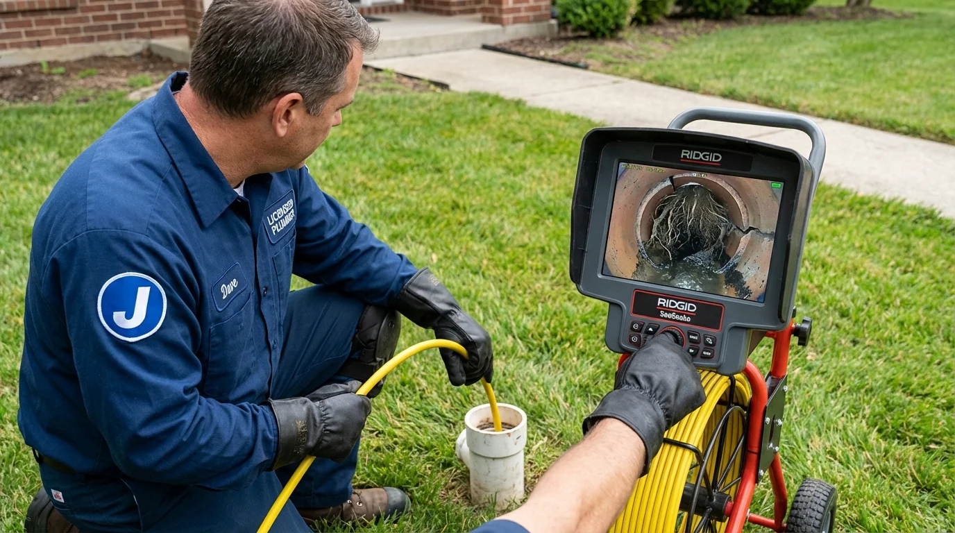 Sewer camera inspection being performed by Johns Plumbing LLC in Guntown
