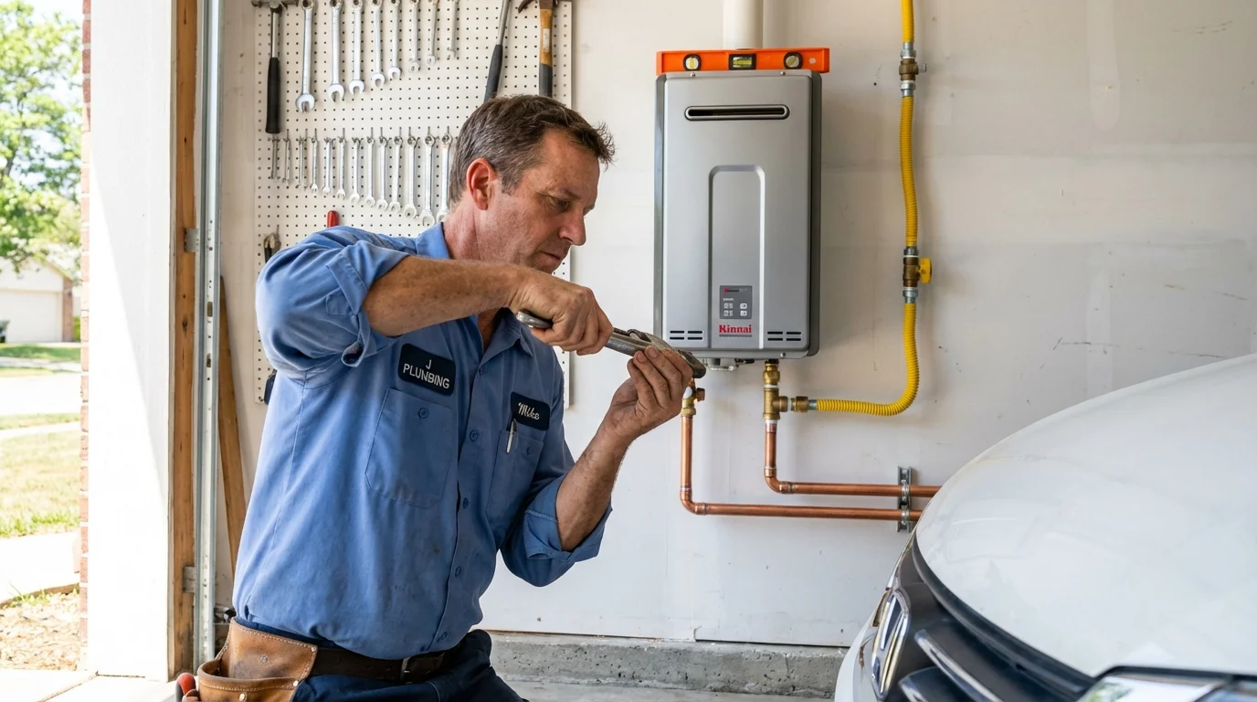 Tankless water heater installation by a Johns Plumbing LLC plumber in Guntown